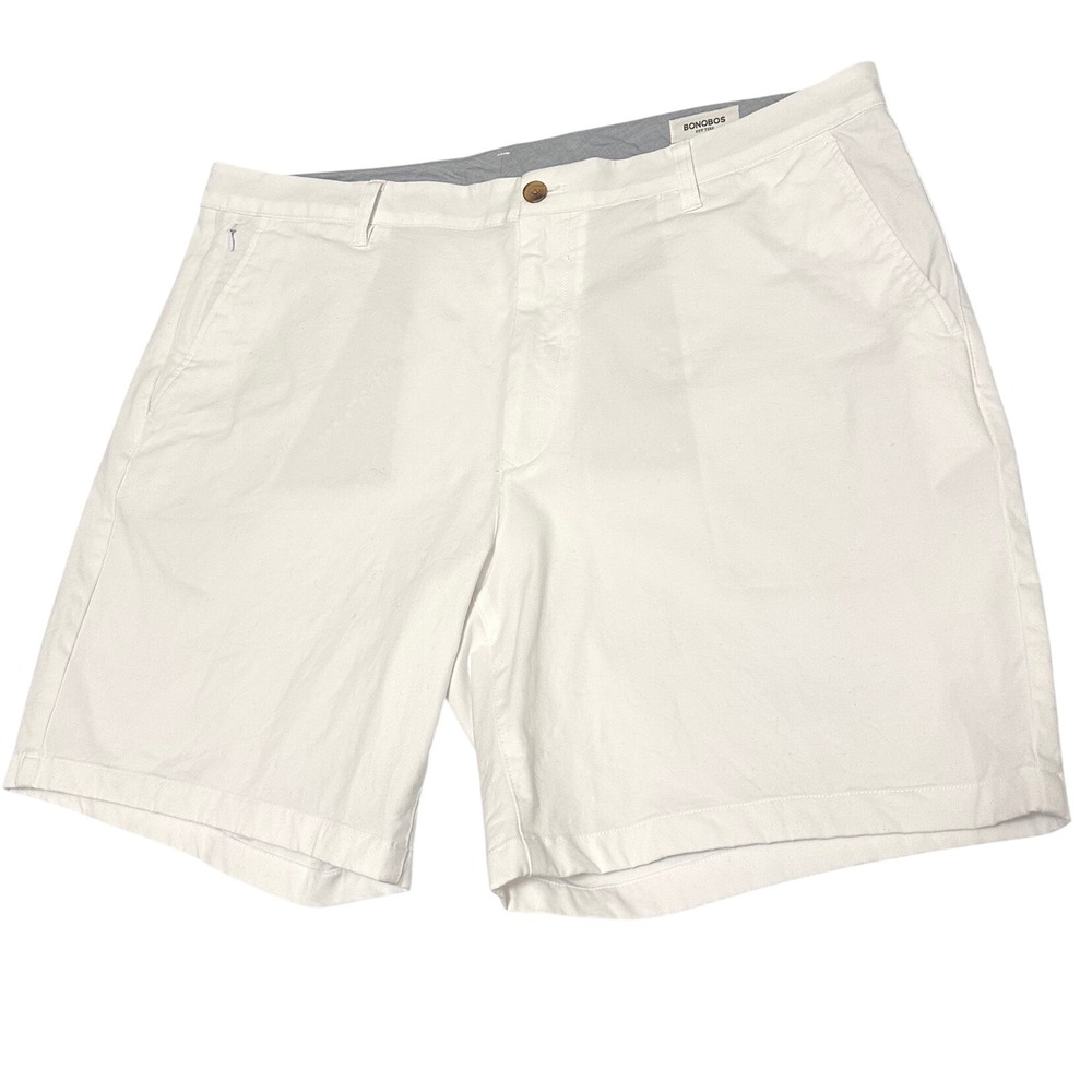 Bonobos‎ Mens Standard Fit 4-Way Stretch Chino Shorts White 40 7 Inch Inseam